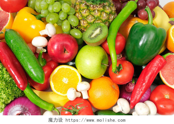 新鲜水果新鲜蔬菜平铺水果平铺蔬菜各种蔬菜各种水果
